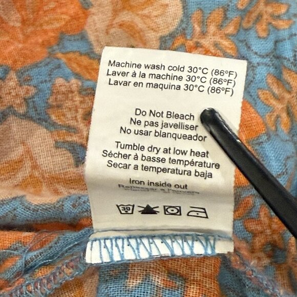 Sundry Blouson Tunic Blue Orange Floral Mini Boho Dress Womens Size Small 1 - Picture 10 of 13